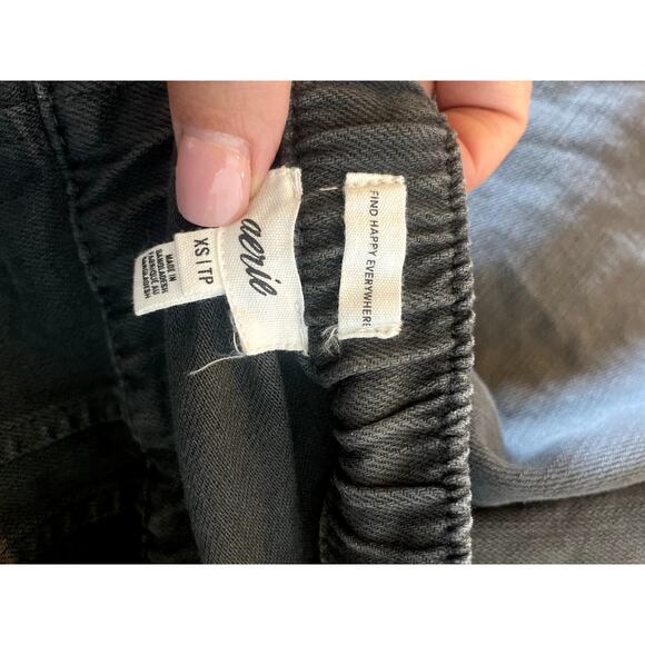 AERIE Denim Mini Skirt in Washed Black Size XS Gray Jean GRUNGE ACADEMIA - Picture 4 of 5